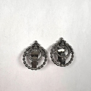 Vintage Silver Hoop Clip On Earrings