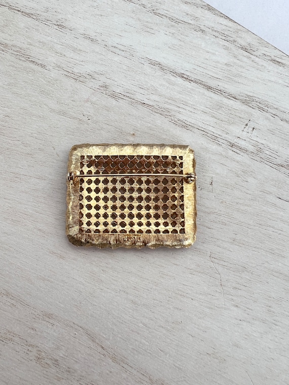 Linser Rectangle Rhinestone Brooch - image 3