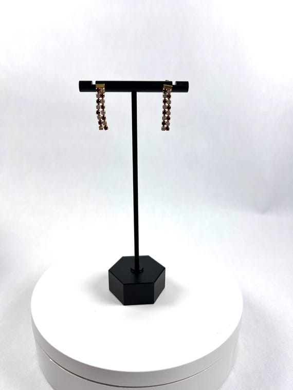 Avon Ruby and Diamond Rhinestone Dangle Earrings - image 4