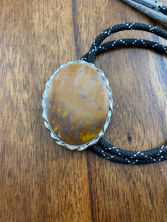 Brown Ombre Stone Bolo Tie, Oval Stone Bolo Tie