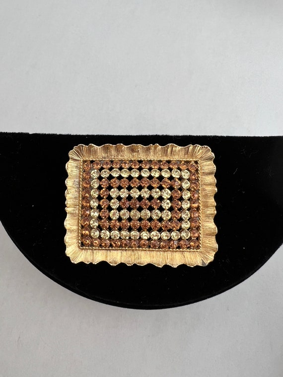 Linser Rectangle Rhinestone Brooch - image 7
