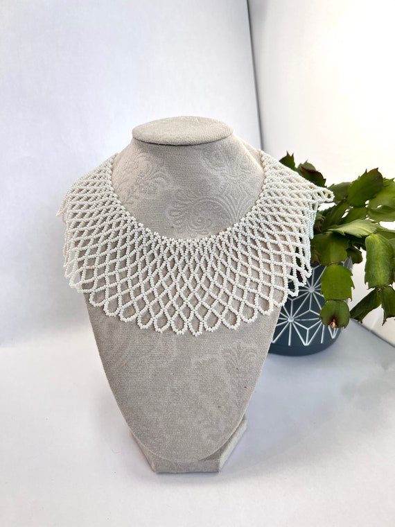 Glass Pearl Collar Necklace - image 1