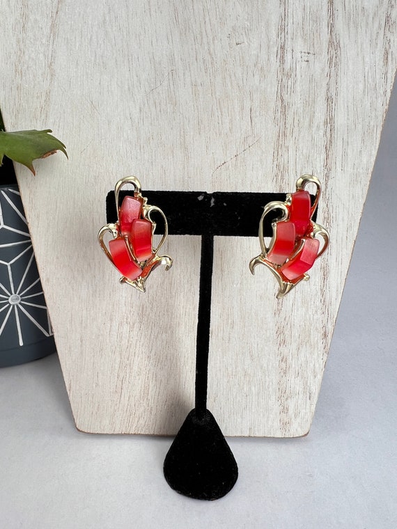 Pink and Gold Thermoset Ear Climbers