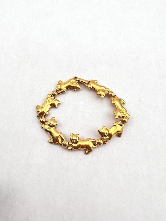 Gold Plated Cat Link Bracelet