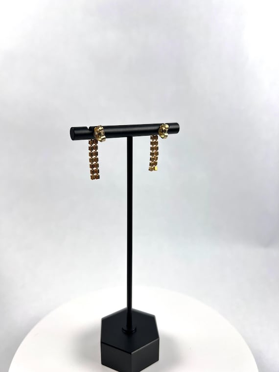 Avon Ruby and Diamond Rhinestone Dangle Earrings - image 3