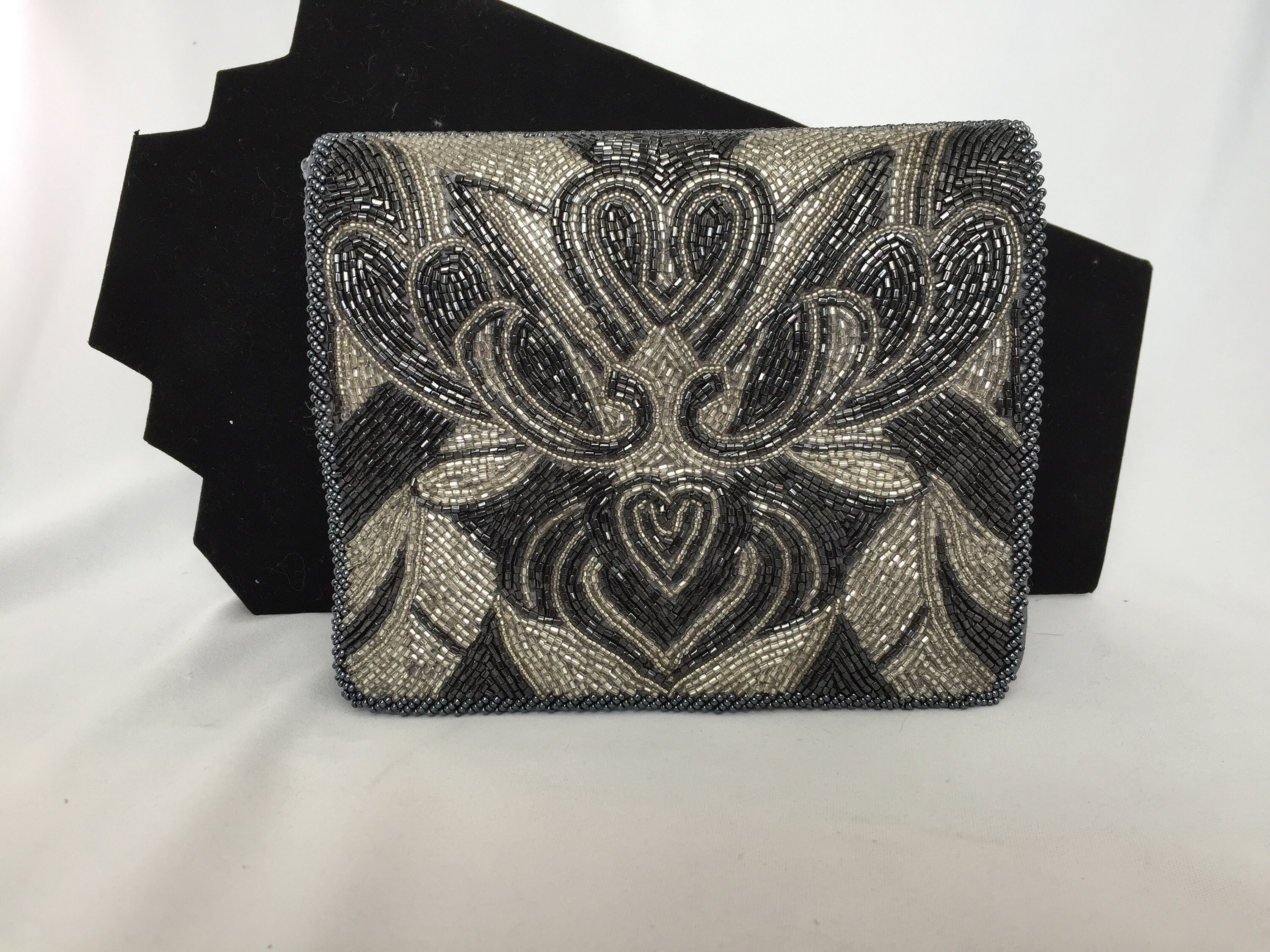 Embellished Strapless Handbag Clutch Purse - La Regale Products - Made in Japan with American Sequins - Previously Loved 