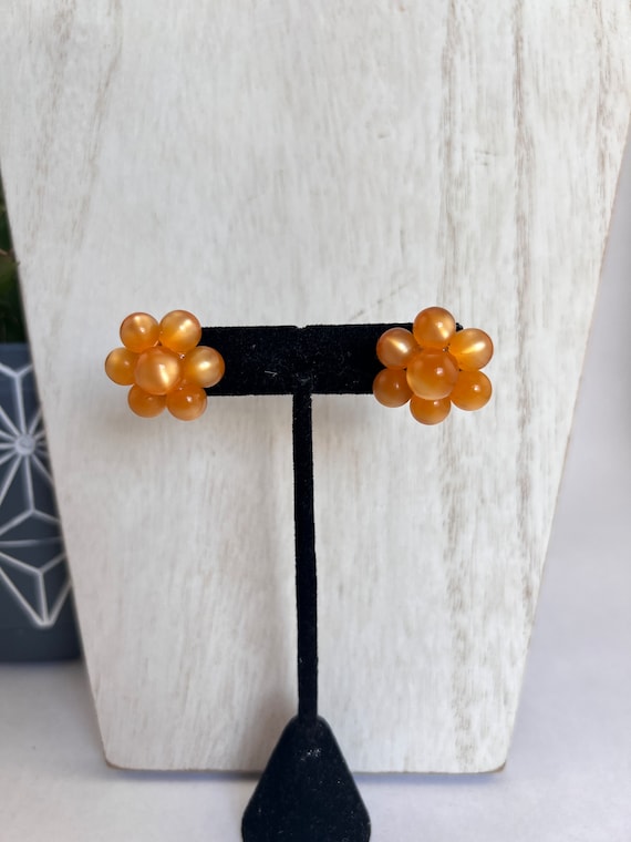 Honey Yellow Moon Glow Flower Earrings