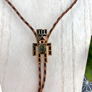 Kachina Bolo Tie with Laborite Stone