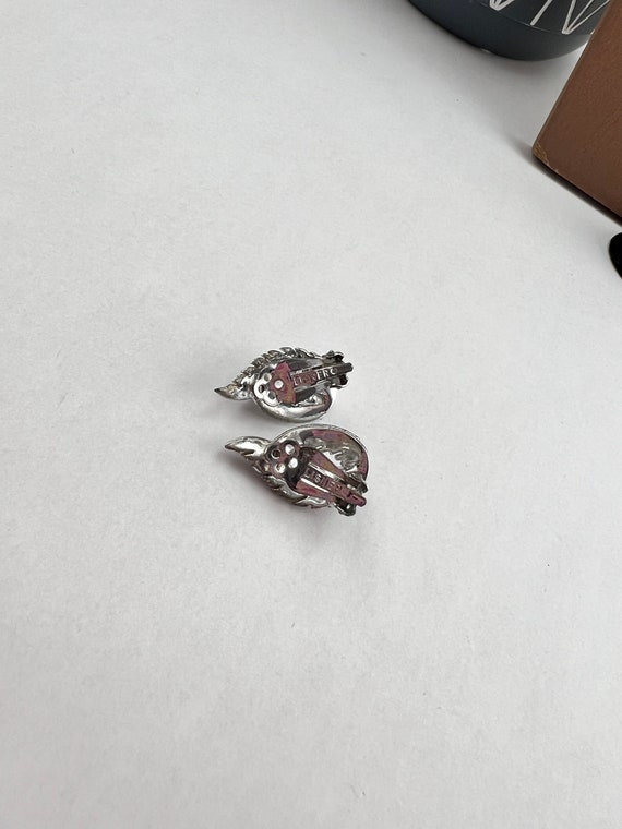 Lisner Silver Leaf Earrings - image 5