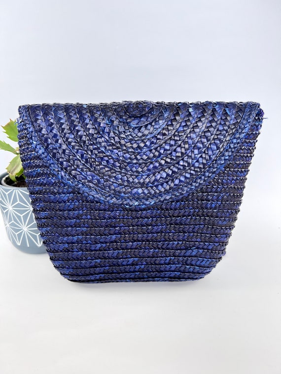 Blue Basket Weave Bag - Hong Kong