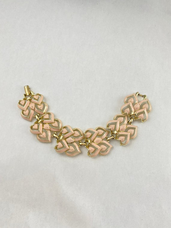 Coro Pink and Gold Link Bracelet