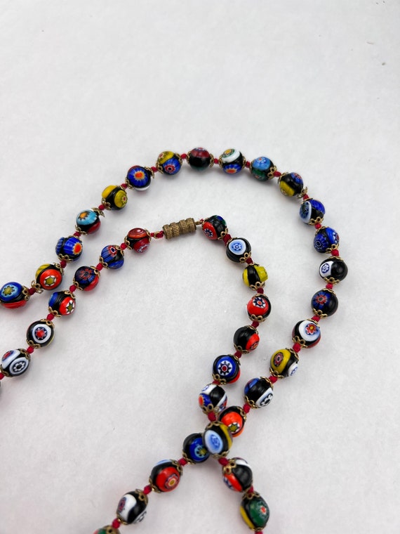 1960s Milifore Glass Beaded Necklace Italian Glass - image 5