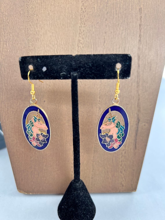 Unicorn Cloisonné Earrings