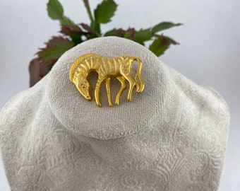 JP136. Vintage Gold Tone Zebra Brooch. New, Old Stock. - Etsy