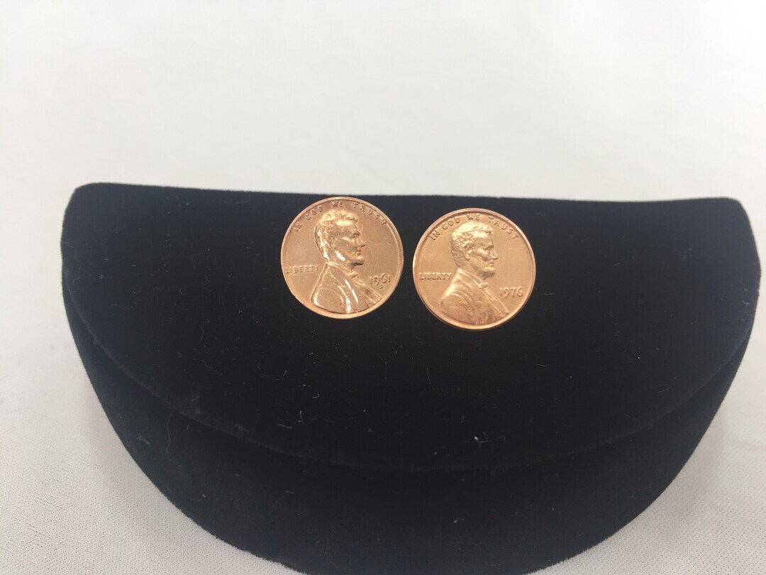 Copper Penny Earrings With 14K Gold and Surgical Steel Etsy