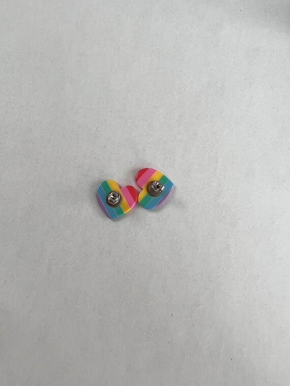 Rainbow Heart Stud Earrings - image 4