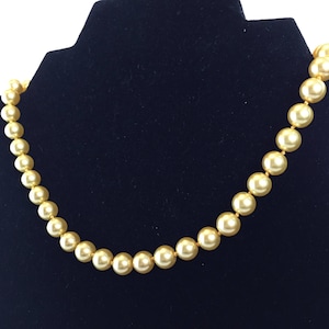 Yellow Beaded Necklace, Lemon Pearl Bead Necklace