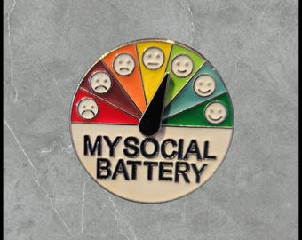 My Social Battery Silver -- With Adjustable Dial