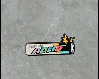 Powered by ADHD | Humorous | Sarcastic Pins | Brooches
