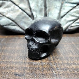 Black Obsidian Crystal Skull Carving