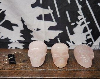 Rose Quartz Crystal Skull Carvings