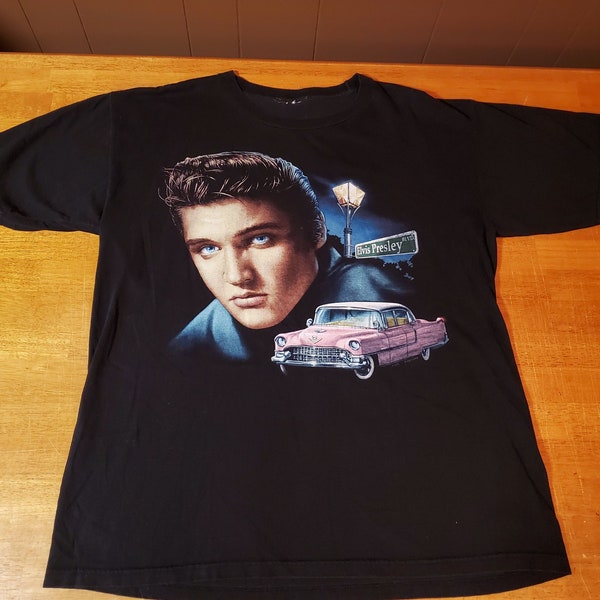 Elvis Presley Pink Cadillac Tee Shirt Extra Large XL Original Vintage - Missing Tag Gently Worn - 1996