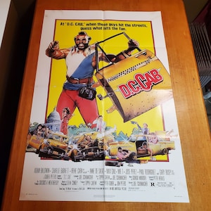 Póster de película auténtico de DC Cab protagonizado por Mr T Original Vintage Plegado Theatre One Sheet - 27x41 - Gary Busey - 1983 - NSS 830193