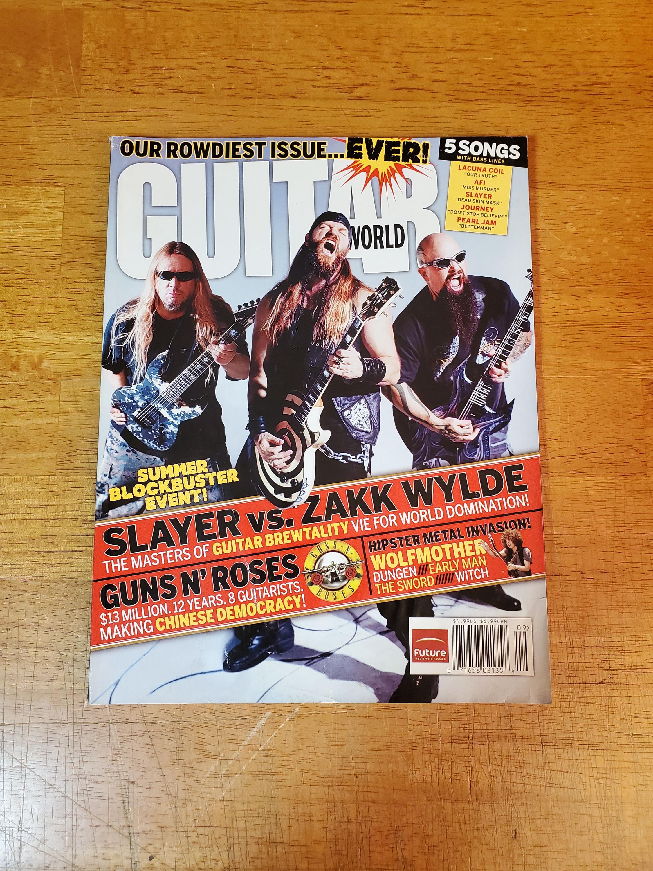 Zakk Wylde Slayer Guitar World Magazine Guns N Roses - Axl - BLS