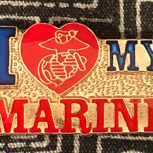 I Love My Marine Enamel pin - US Army - US Marine - USMC - Marines - Marine Pin - Love My Marine Pin