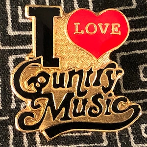 I Love Country Music Enamel Pin - Music pin - Country Music pin - Country girl - Cowboy - Cowgirl - Country boy - ACM Awards - Love pin