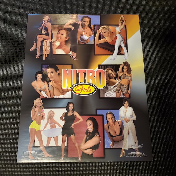 WCW Nitro Girls Poster  16" x 20"  Original Vintage Professional Wrestling 1999 WWE WWF Scorpio