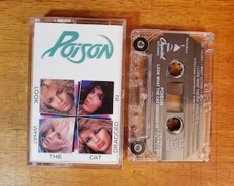 POISON Cassette Tape Look What The Cat Dragged In - Talk Dirty To Me - Bret Michaels - 1986