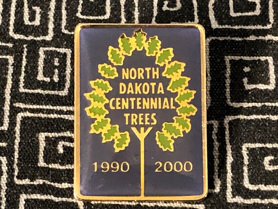 NORTH DAKOTA Centennial Trees 1990-2000 Metal Pin… - image 1