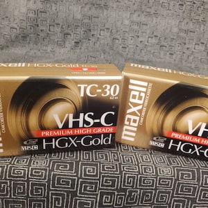 MAXELL TC-30 Video Camera Tapes  Sealed New HGX Gold - 30 to 90 Minute - Videotape for Videocamera