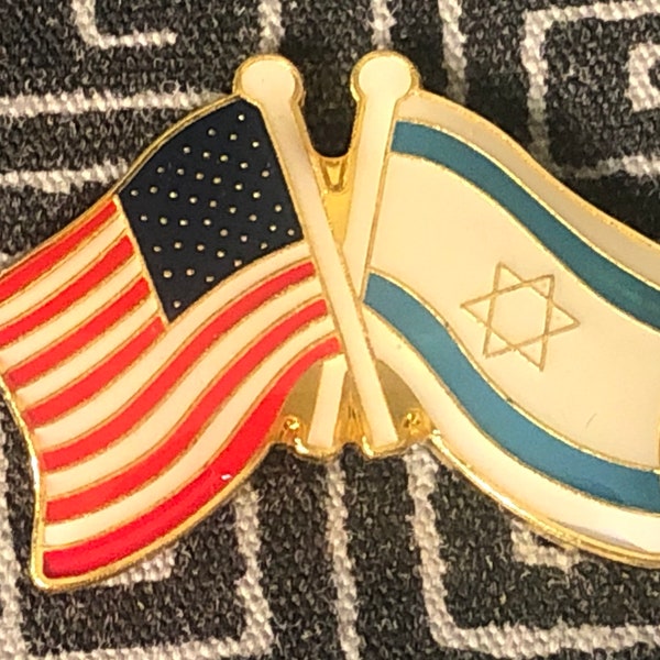 Israel and American Friendship Flag Enamel Pin - USA - Jerusalem - Middle East - Flag pin - Tel Aviv - Israel Pin - America Pin - Jewish