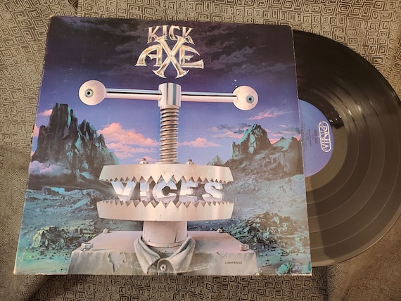 Kick Axe Vinyl LP - Vices - Play Tested Record - Canadian Glam