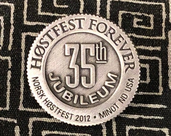 Hostfest Forever Pewter pin - Norsk Hostfest ND - Minot ND USA - Norway Pin - Farm Pin - Jubileum - Jubilee