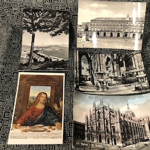 Milan/Naples Italy 1900s Postcards - Set of 5 - Palarro Reale - Cathedral - Naples City View - Inferno Duomo - Milan - Dome - Last Supper