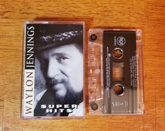 Waylon Jennings Cassette Tape Super Hits 1996 Outlaw Country Music