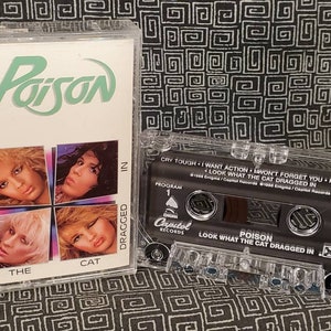 POISON Cassette Tape Look What The Cat Dragged In - Talk Dirty To Me - Bret Michaels - 1986