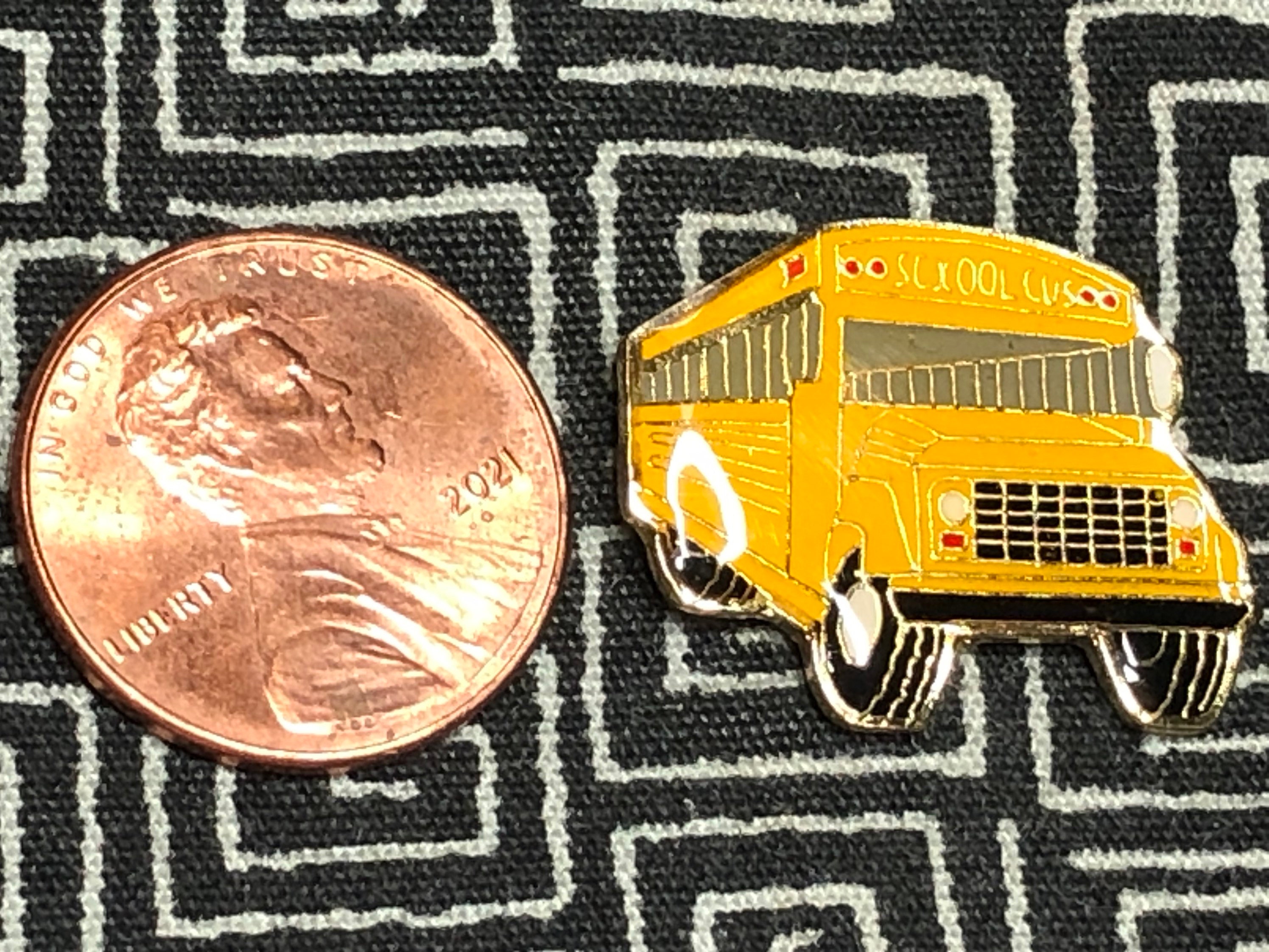School Bus Shaped Enamel Pin - Bus Pin - School Transportation - High ...