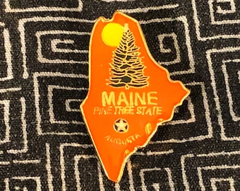 MAINE State Shaped Enamel Pin - Augusta - Baxter State Park - Vacationland - Mainers - Maine Oyster Trail - Holbrook Island - Casco Bay - ME