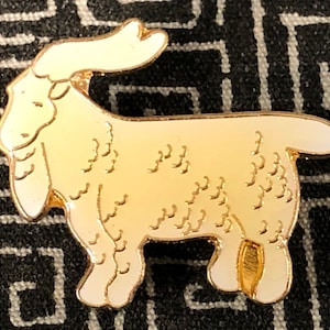Billy Goat Enamel Pin - Saanen - Capra - Animal - Bearded - Pet - Highlands - Farm - Domesticated - Nanny - Doe - Buck - Kid - Beard - Horns
