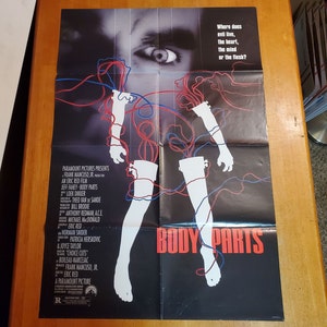 Body Parts Movie Poster 2 sided  Folded One Sheet - 27x40 - Original Vintage - Horror - 1 Sheet - Reverse Image 1991