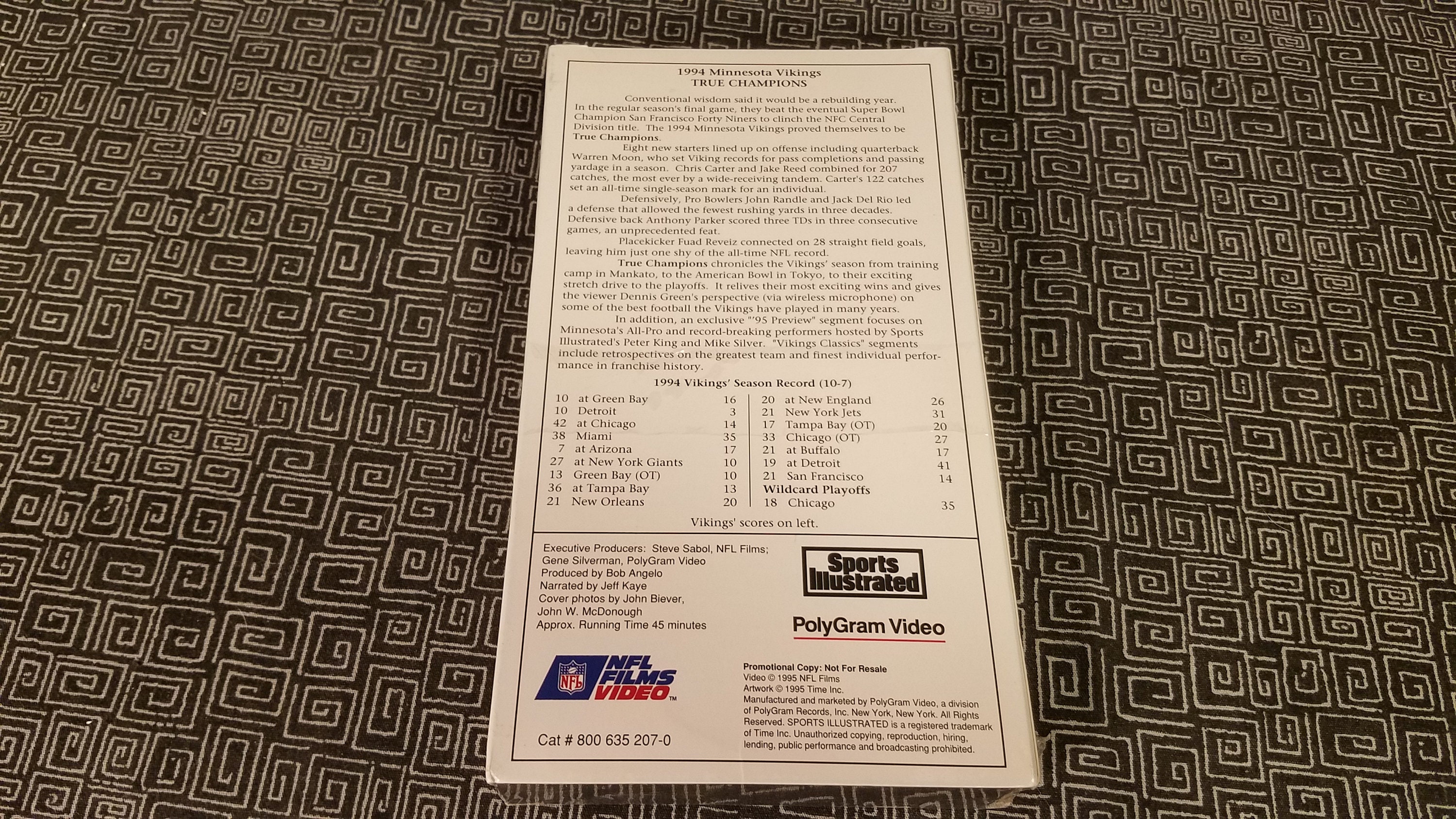 Sealed Minnesota Vikings VHS Tape 1995 Video Yearbook Cris Etsy