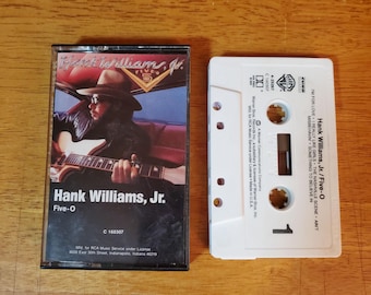 Hank Williams Jr Cassette Tape - Five 0 - Outlaw Country - 1985
