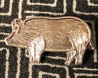 Pig Silver Brass Pin - Landrace - Animal - Pet - Piglet- ALBC - Farm - Domesticated - Pink Hog - Barrow - Boar - Sow - Gilt - Wilbur - mini