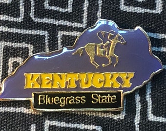 KENTUCKY state shaped enamel pin - Bluegrass State - Appalachian Mountains - Frankfort - Louisville - Kentucky Derby - Churchill Downs