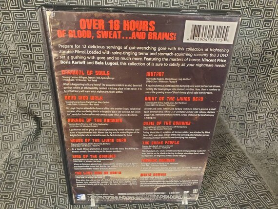 Zombies Unbrained DVD 3 Disc Set - 12 Film Flesh Fest - Night of
