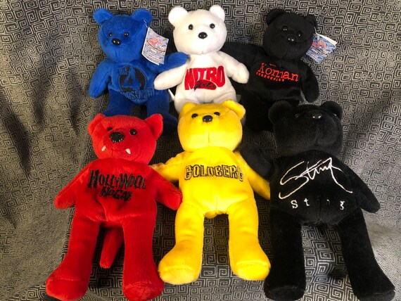 NWO WCW Beanie Babies Set of 6 Bears 1999 Championship - Etsy
